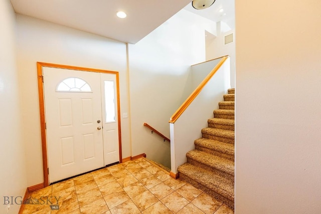 25 Amber, Dillon, MT 59725 - entryway with stairway, recessed lighting, and light tile patterned flooring