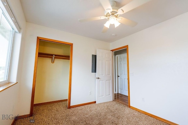 25 Amber, Dillon, MT 59725 - unfurnished bedroom with carpet flooring, baseboards, a closet, and ceiling fan