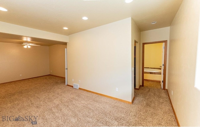 25 Amber, Dillon, MT 59725 - unfurnished room with carpet flooring, recessed lighting, baseboards, and a ceiling fan