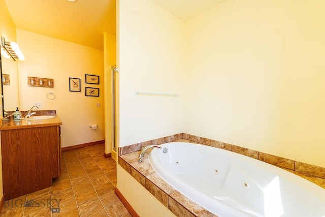 25 Amber, Dillon, MT 59725 - bathroom with a whirlpool tub, a shower stall, and double vanity