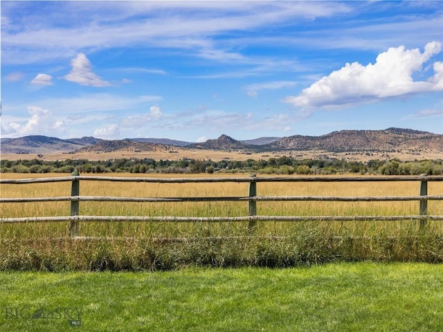 mountain view with a rural view