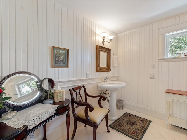 bathroom featuring sink and tile patterned floors