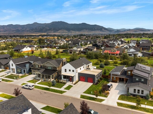 drone / aerial view with a mountain view