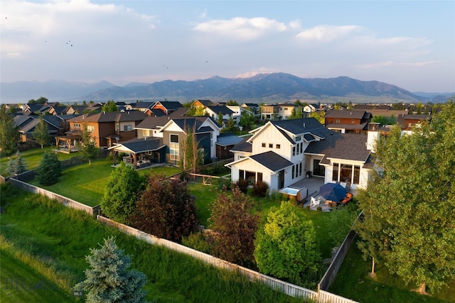 aerial view featuring a mountain view