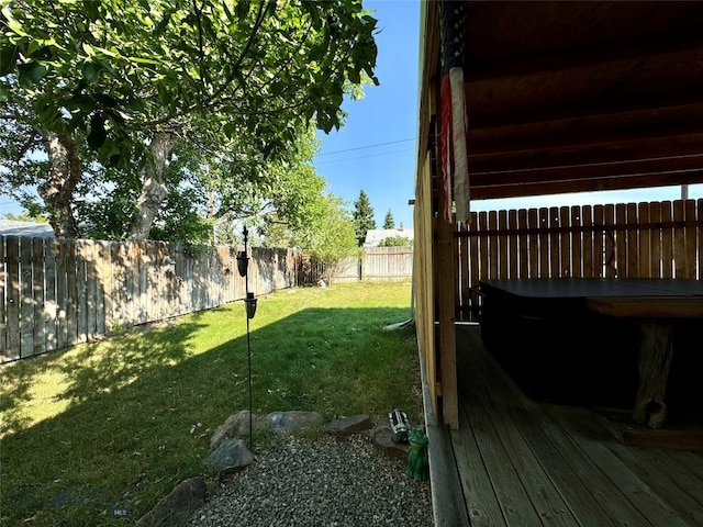 view of yard featuring a deck