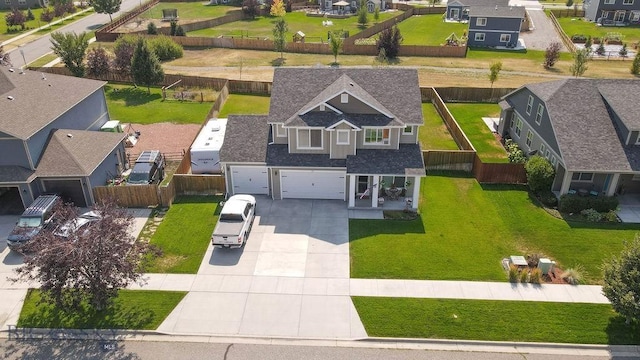 aerial view featuring a residential view