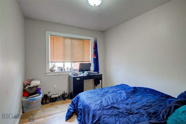 bedroom featuring wood-type flooring