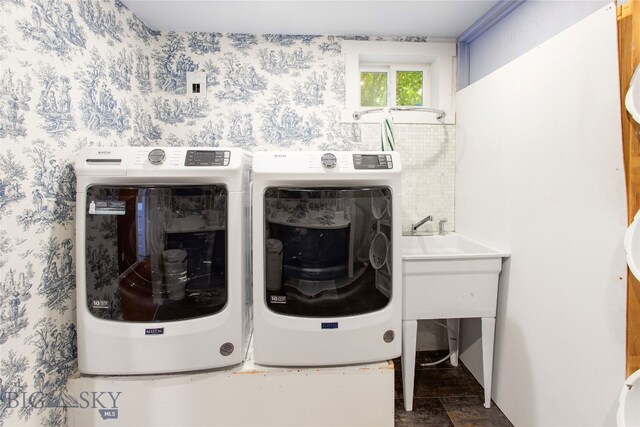 laundry room featuring separate washer and dryer