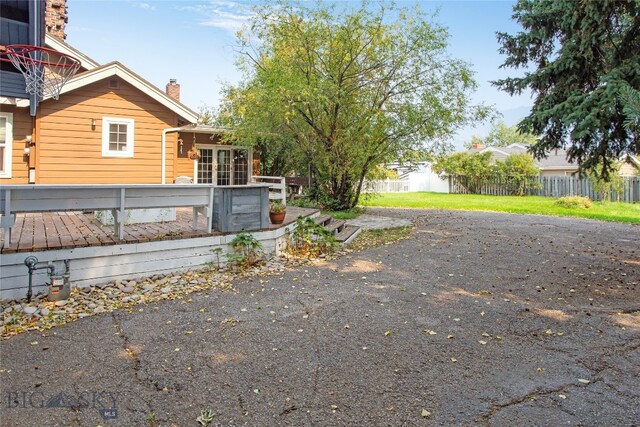 view of home's exterior with a deck