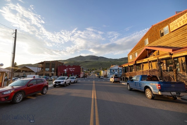 view of street with a mountain view