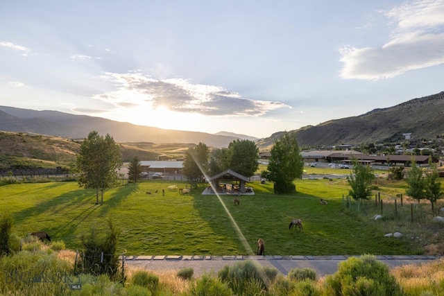 mountain view with a rural view