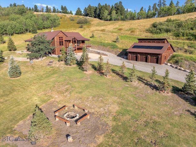 bird's eye view with a rural view