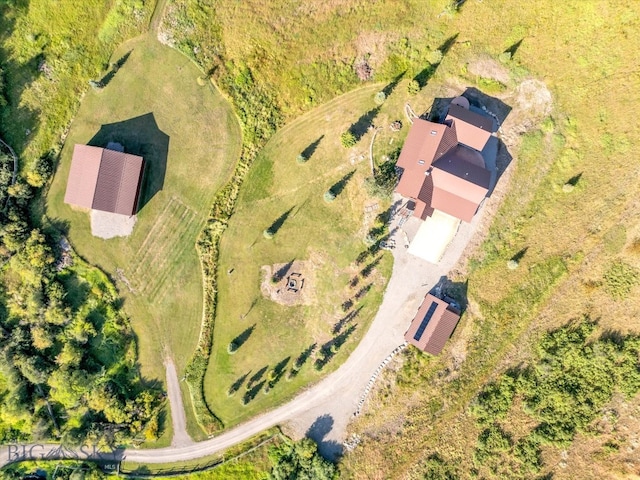 bird's eye view with a rural view