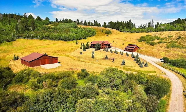 bird's eye view featuring a rural view