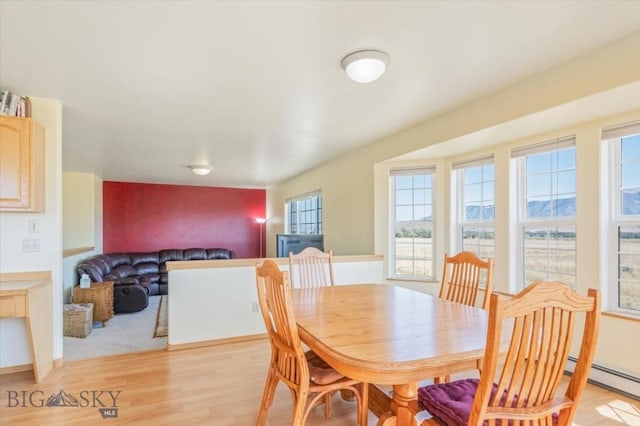 285 Mt Highway 55, Whitehall, MT 59759 - dining area featuring a baseboard heating unit, a wealth of natural light, and light wood finished floors