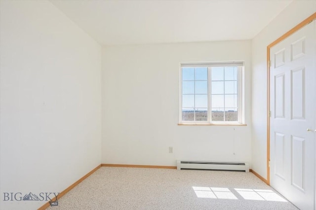 285 Mt Highway 55, Whitehall, MT 59759 - unfurnished room with baseboards, carpet floors, and a baseboard radiator