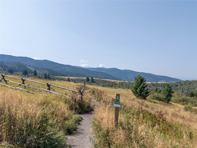 mountain view with a rural view