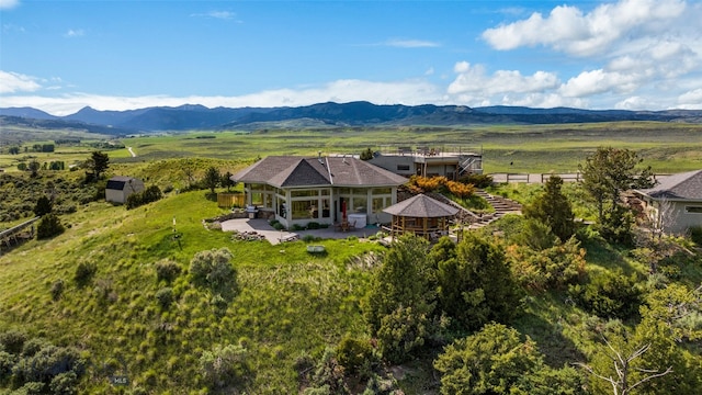 bird's eye view featuring a mountain view