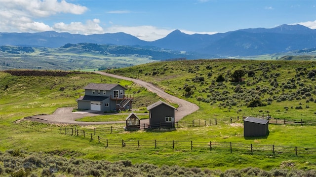 property view of mountains with a rural view