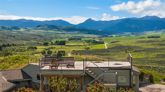 view of mountain feature featuring a rural view