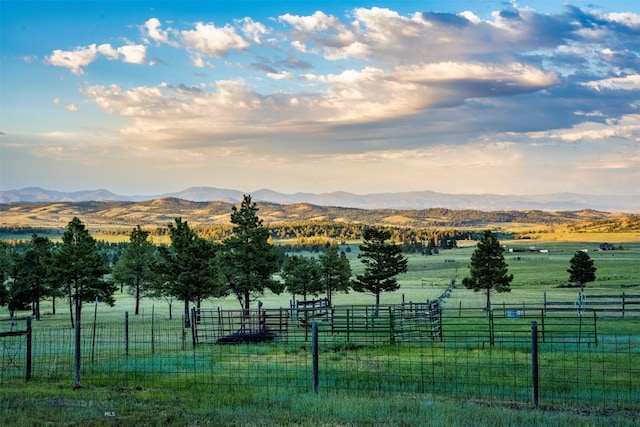 mountain view with a rural view