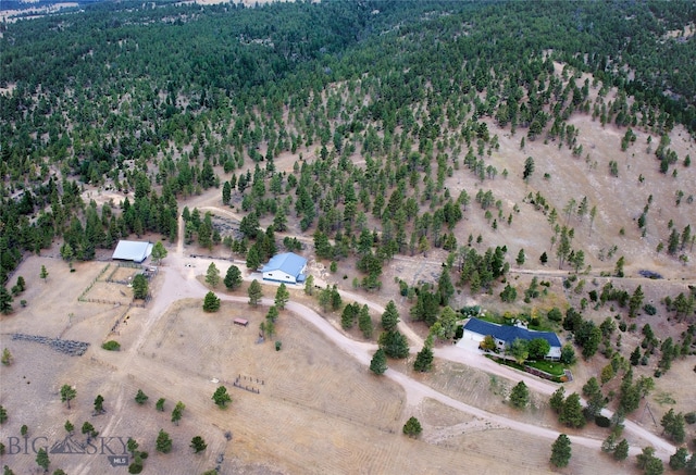 aerial view with a rural view