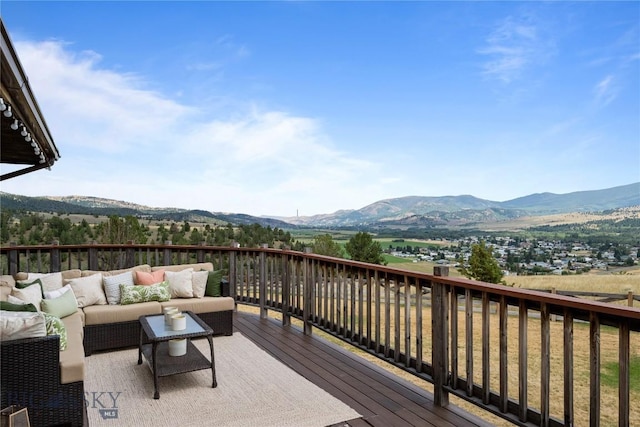 310 Highpark Dr, Anaconda, MT 59711 - deck with an outdoor hangout area and a mountain view