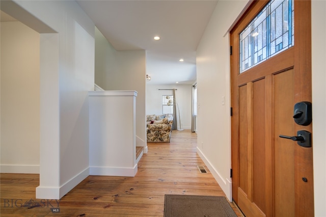 foyer featuring light hardwood / wood-style flooring