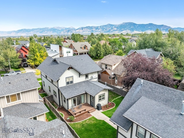 bird's eye view featuring a mountain view