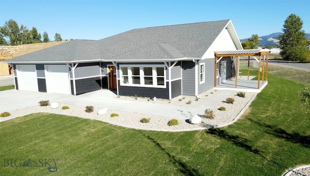 exterior space featuring a lawn and a carport