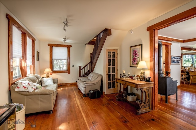 sitting room featuring hardwood / wood-style flooring