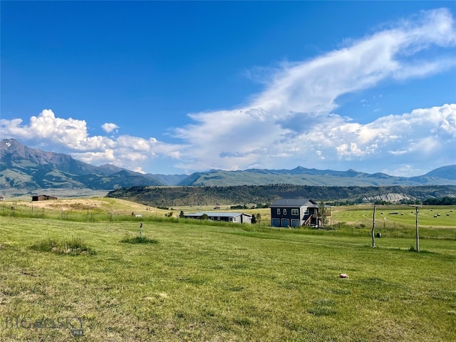 mountain view with a rural view