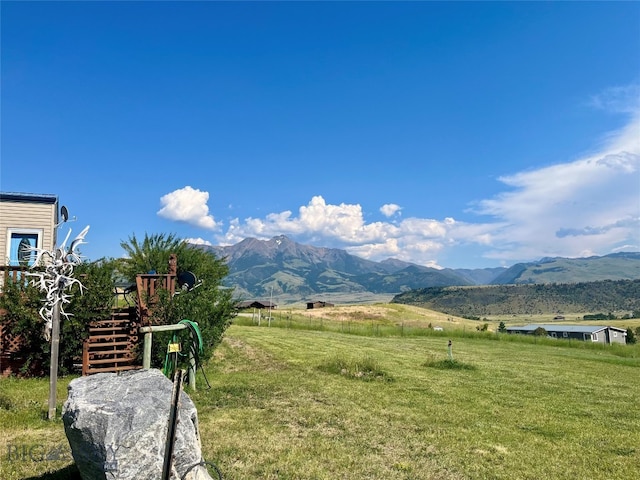 property view of mountains with a rural view