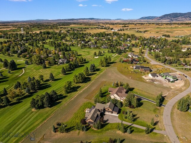 bird's eye view with a mountain view