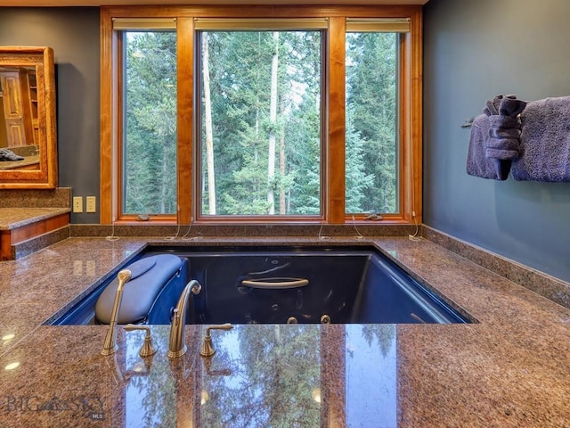 3686 Pinewood Dr, Big Sky, MT 59716 - kitchen view of dark stone countertops