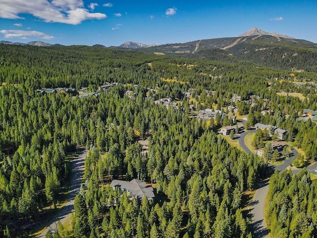 3686 Pinewood Dr, Big Sky, MT 59716 - aerial overview of property's location with a forest and a mountainous background