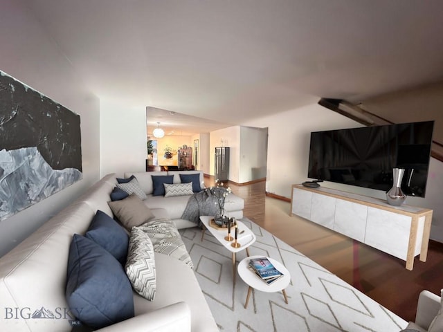 living room featuring hardwood / wood-style floors