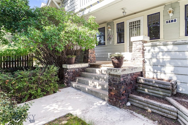 exterior space featuring covered porch