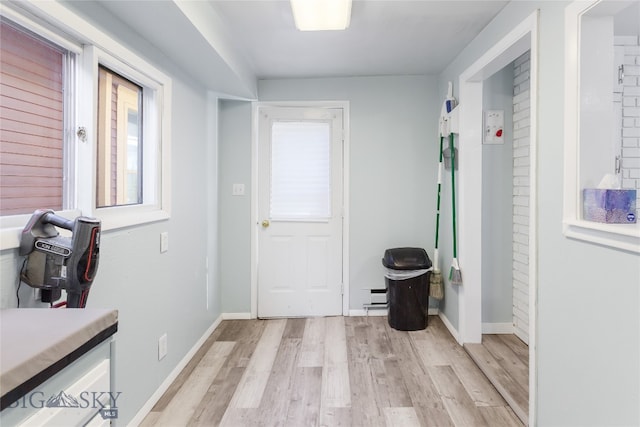 interior space featuring light hardwood / wood-style flooring and a baseboard radiator