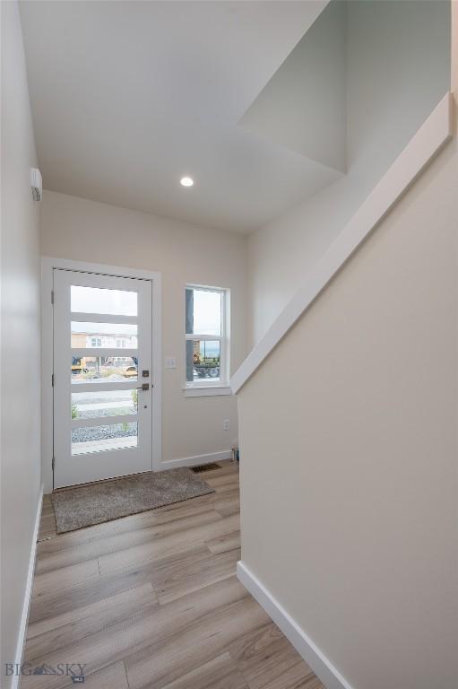 entryway featuring light hardwood / wood-style floors