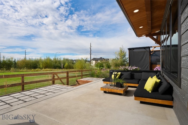 view of patio with outdoor lounge area