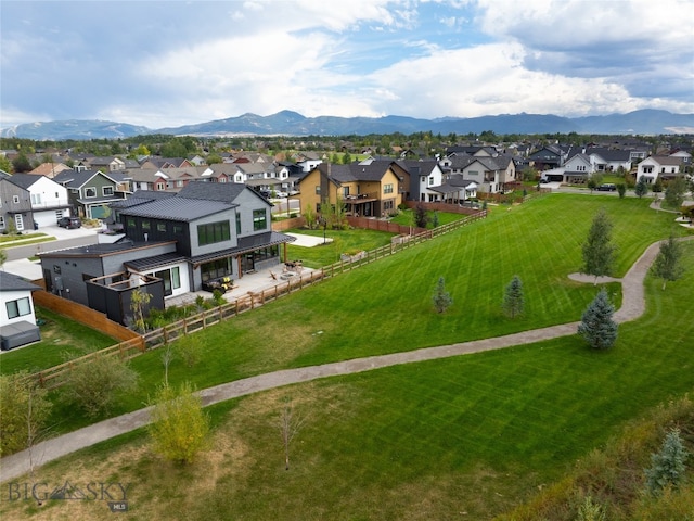 aerial view featuring a mountain view