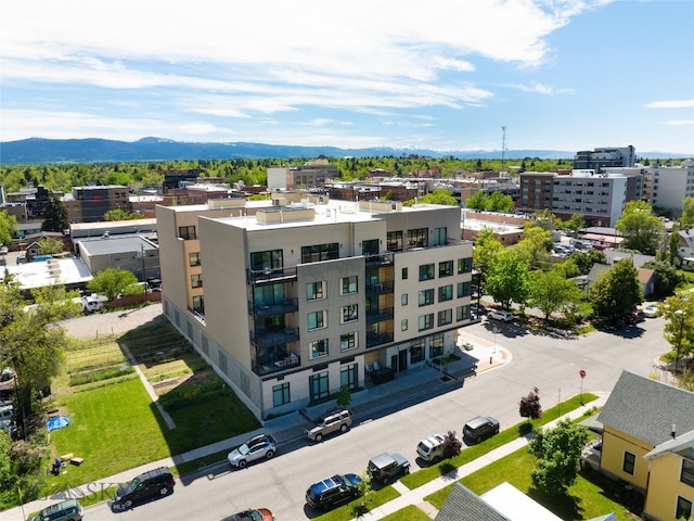 bird's eye view featuring a mountain view