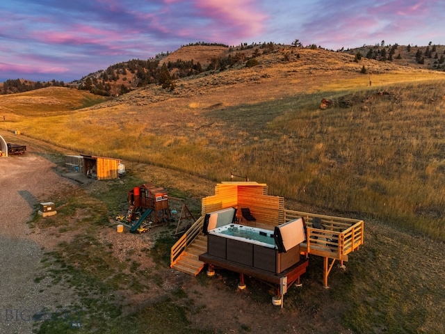 31 Bull Run Rd, Livingston, MT 59047 - aerial view at dusk featuring a rural view and a mountain view