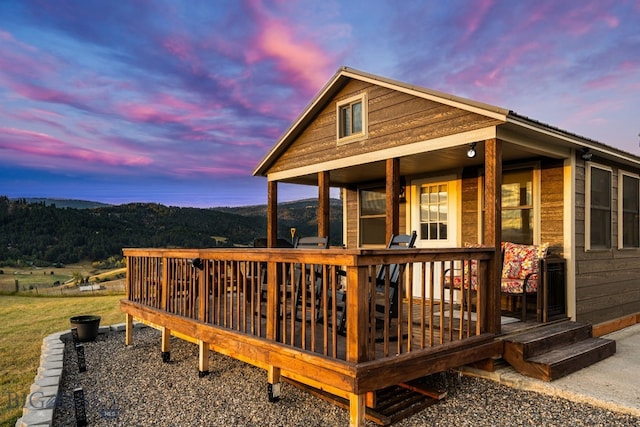 view of deck at dusk