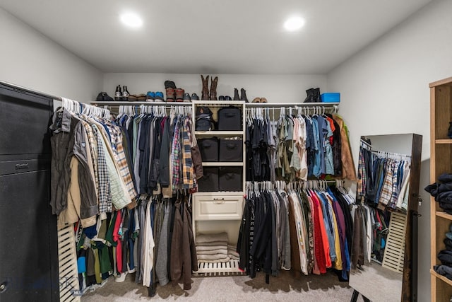 spacious closet with carpet