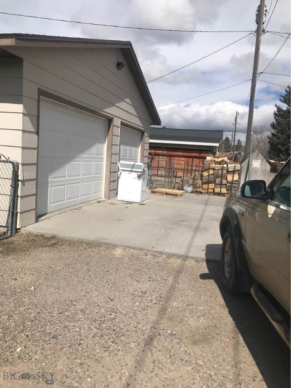 view of garage