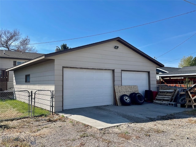 view of garage