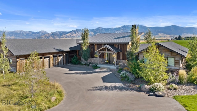 view of front of house with a mountain view