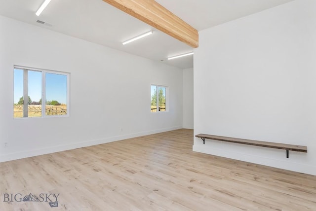 500 Stubbs Ln, Bozeman, MT 59718 - unfurnished room with wood finished floors and beamed ceiling